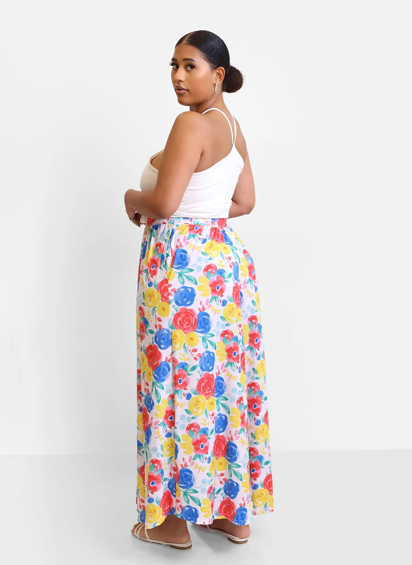 Alana Floral Skater Skirt w. Pockets