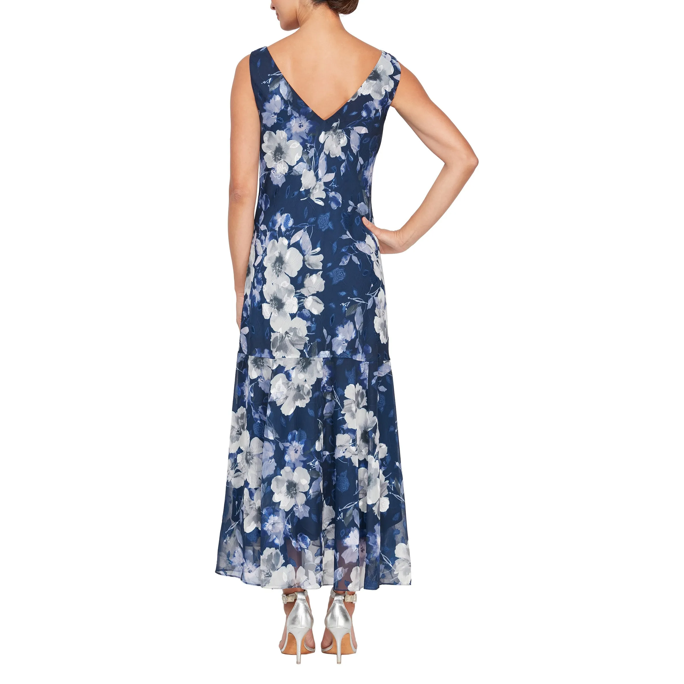 Alex Evenings 8175903 Printed Tea Length Dress