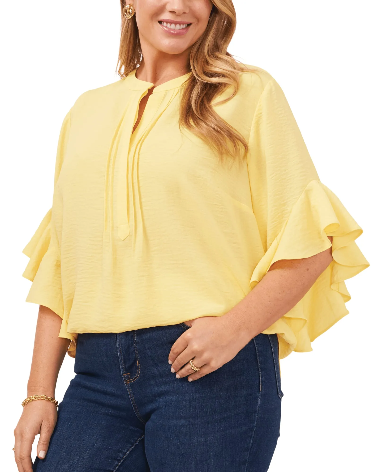 Aubrey Ruffle Sleeve Blouse | SUNBURST