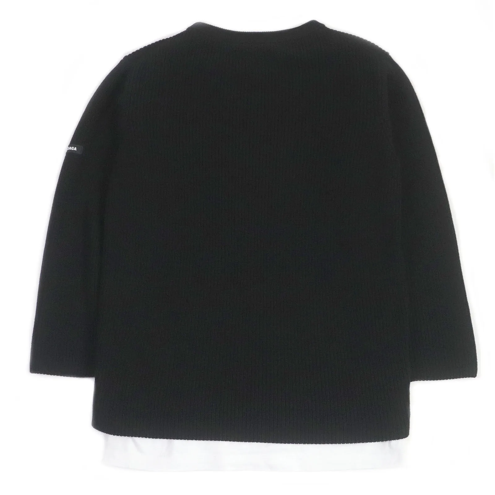 Balenciaga V-neck Cotton Knit Sweater Black L