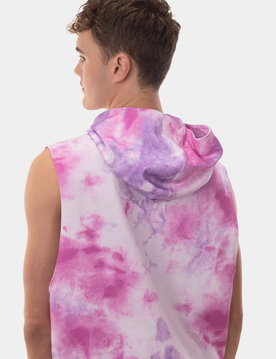 Barcode Berlin Sleeveless Hoody Jax Tiedye Lilac Pink