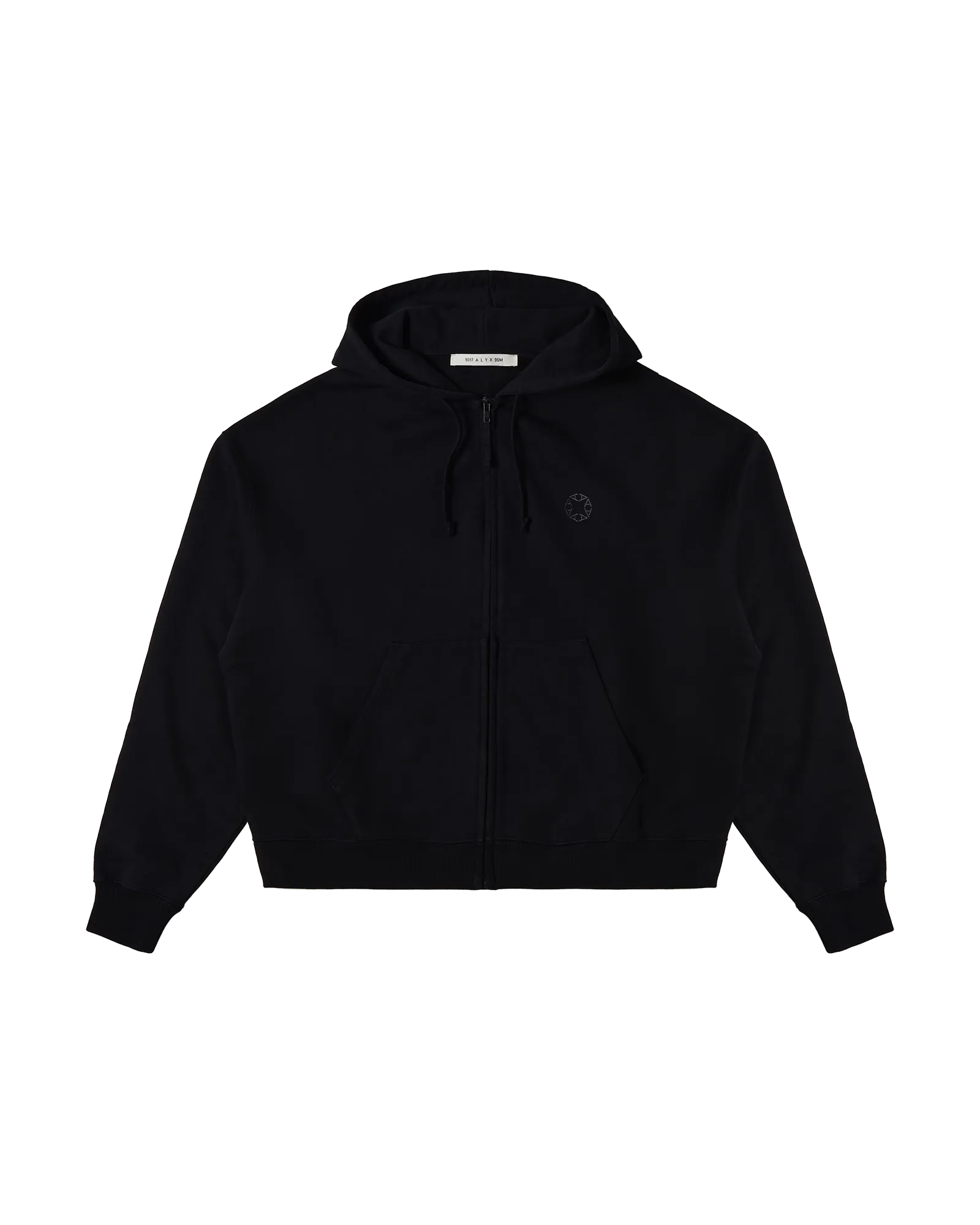 BLACK BOXY ZIP-UP HOODIE