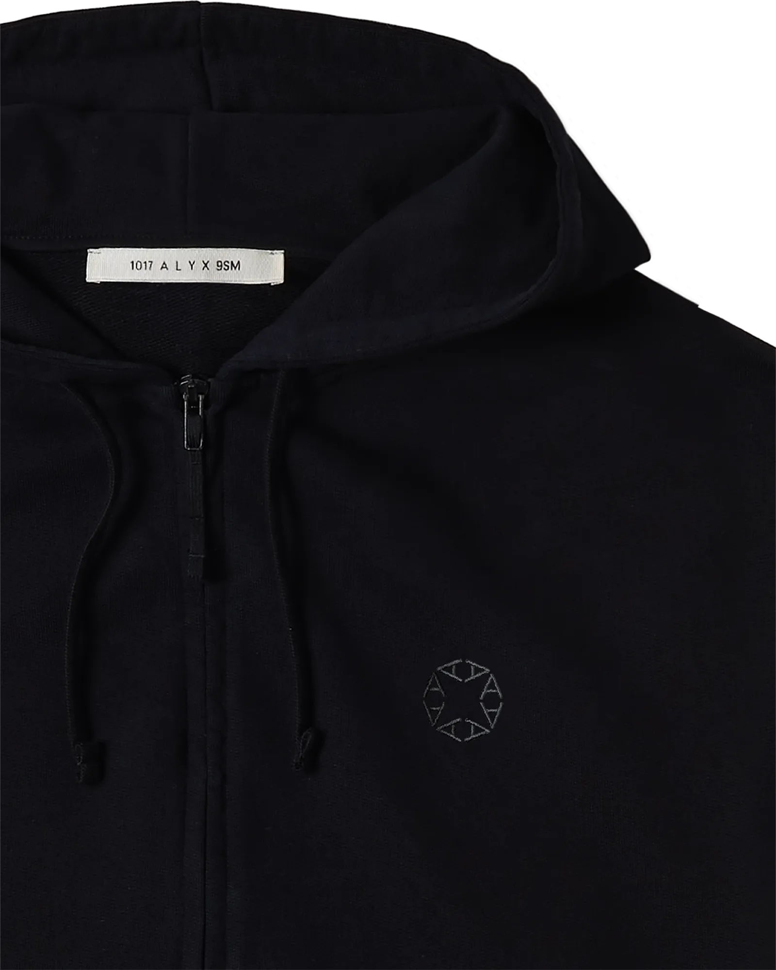 BLACK BOXY ZIP-UP HOODIE