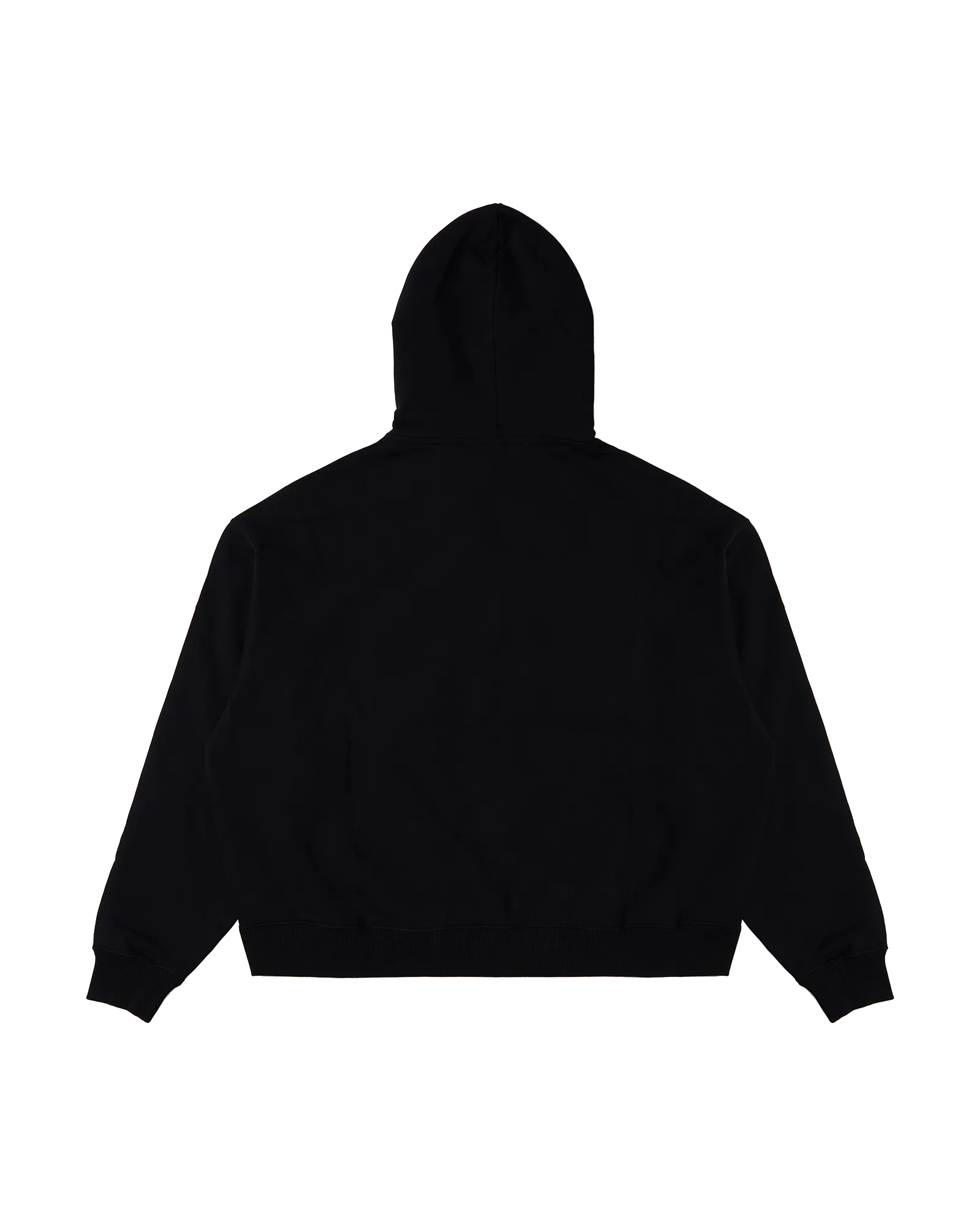 BLACK BOXY ZIP-UP HOODIE