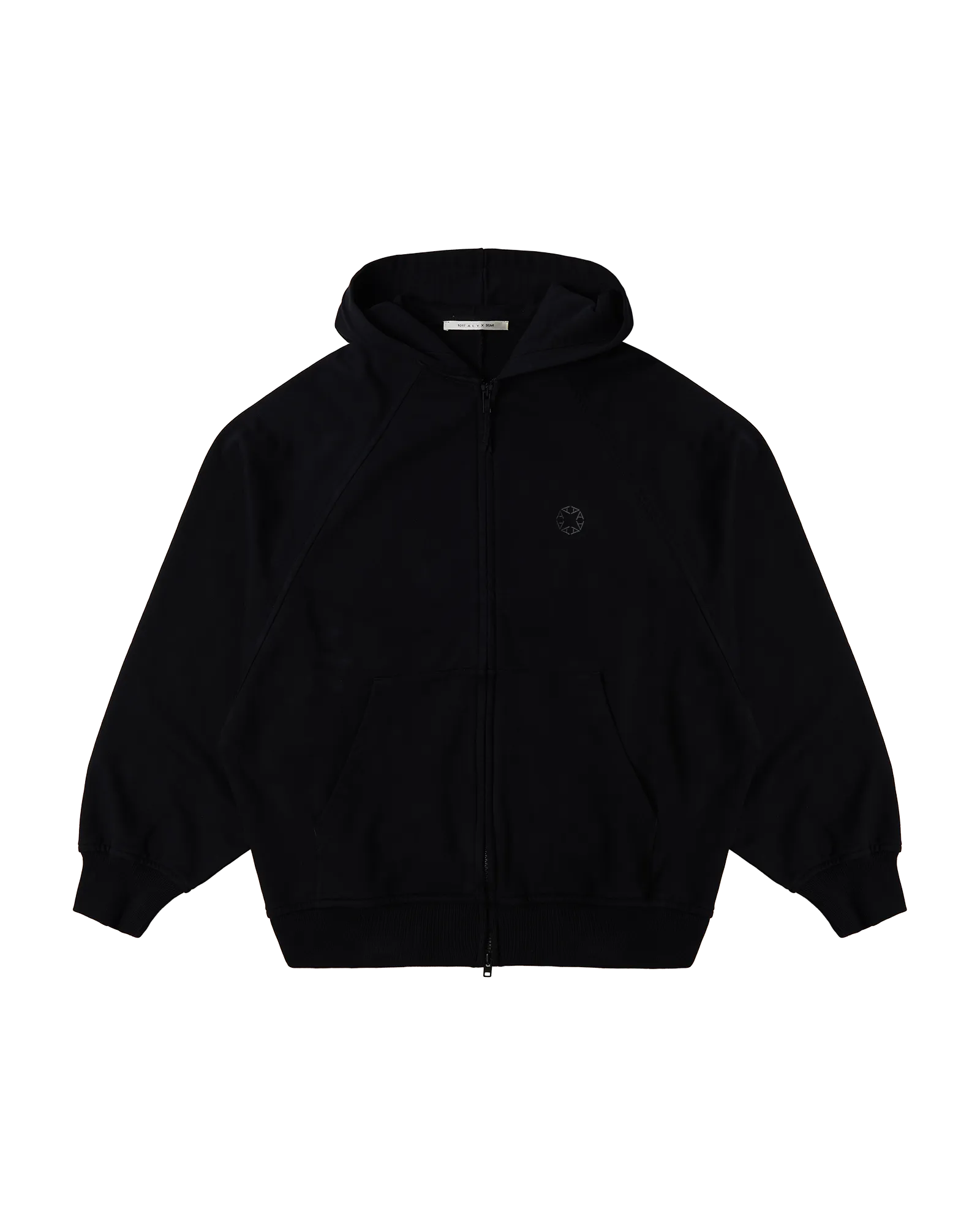 BLACK OVERSIZED ZIP-UP HOODIE