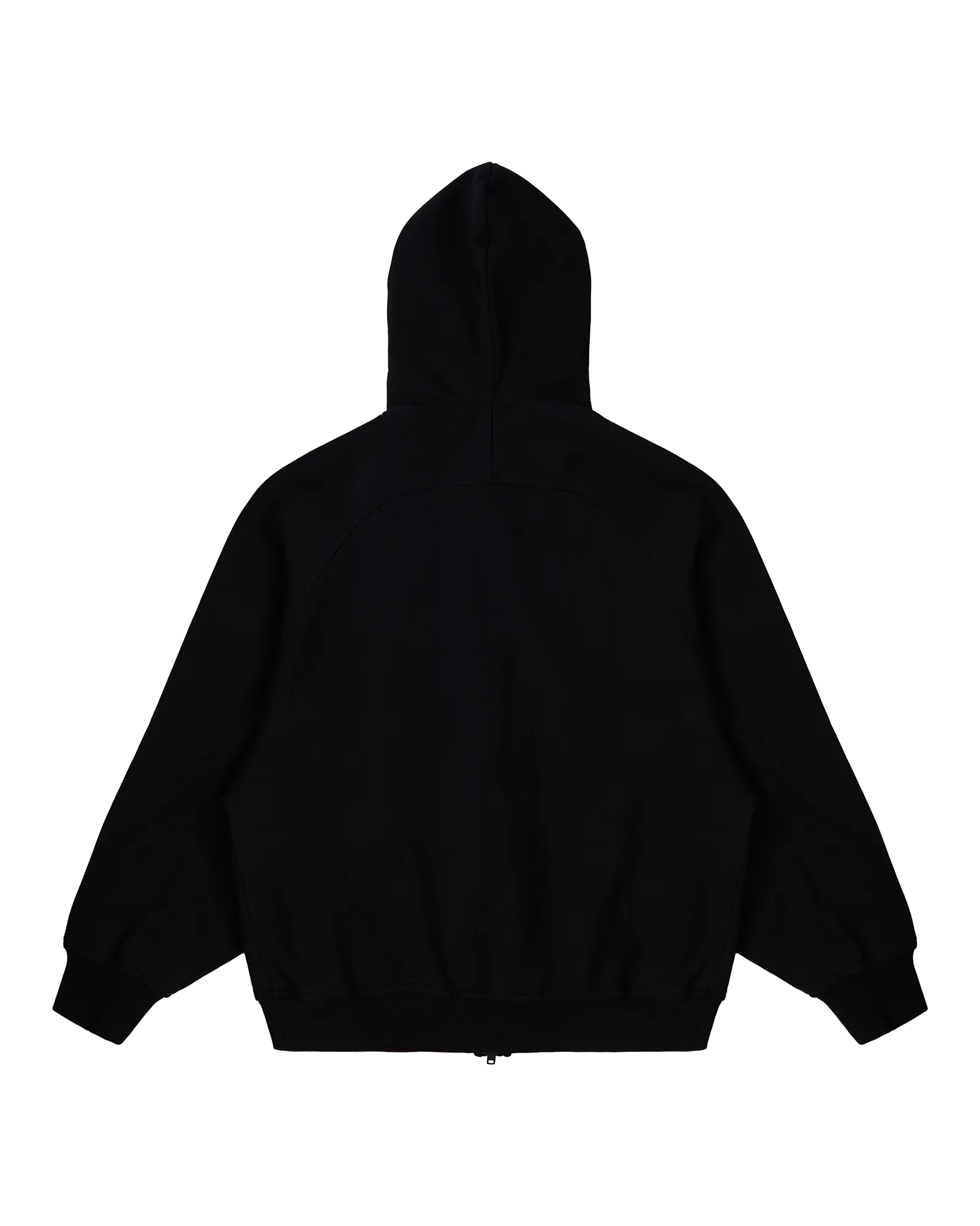 BLACK OVERSIZED ZIP-UP HOODIE