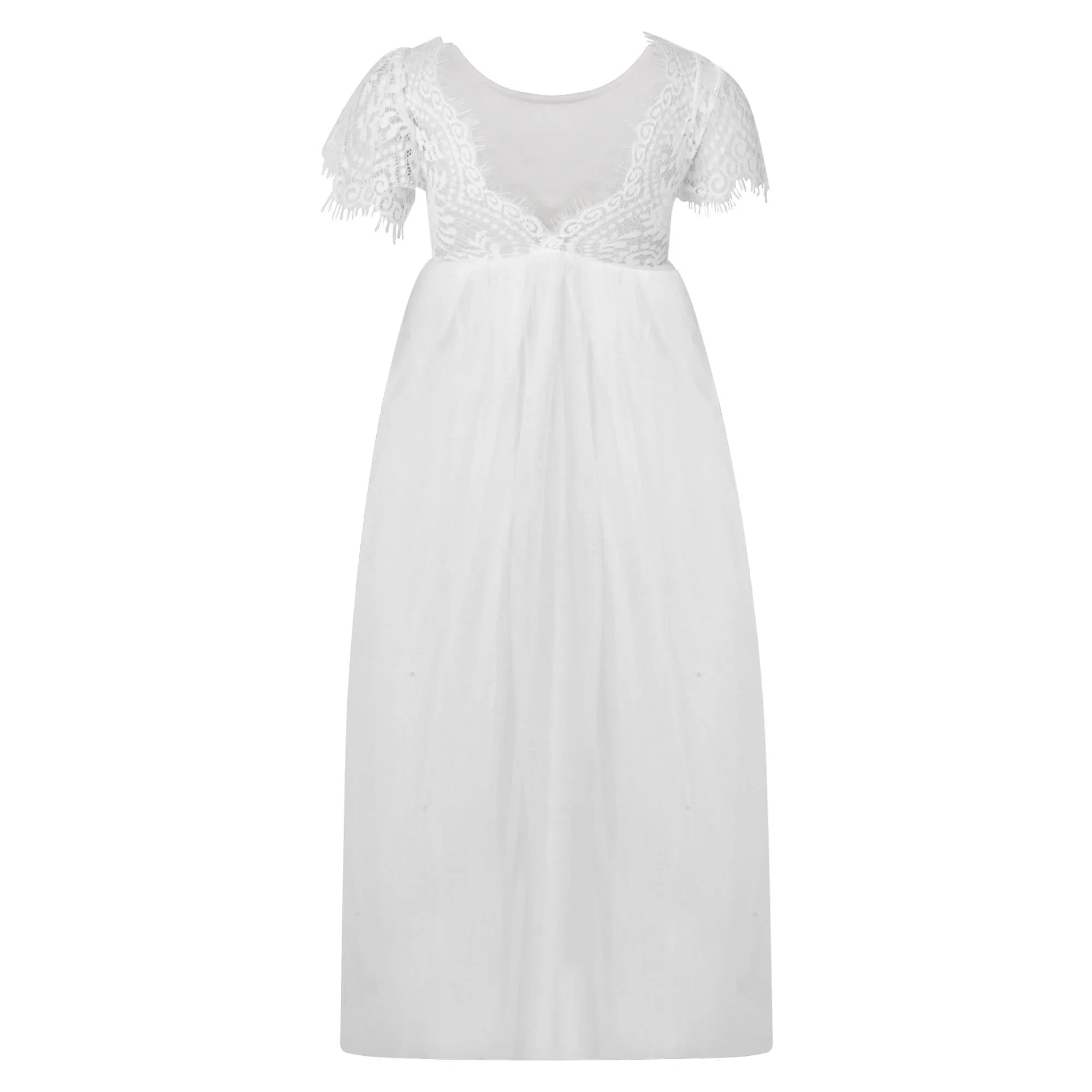 Bohemian Flutter Dress - White