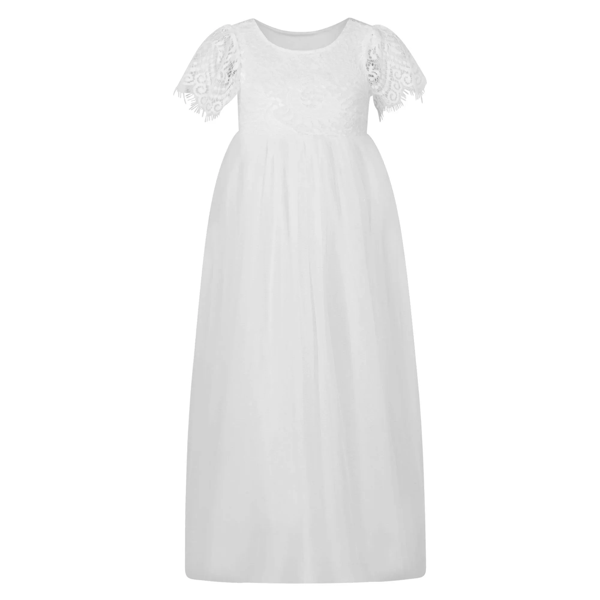 Bohemian Flutter Dress - White