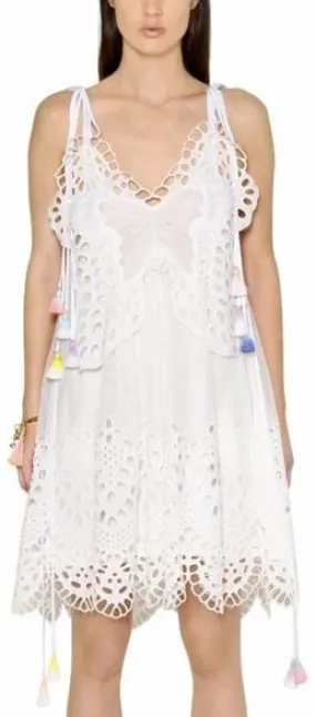 Butterfly Tulle Lace Dress in White