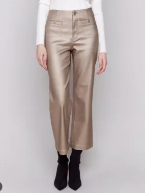 Charlie B Shinny Bronze Wax Flare LegPant