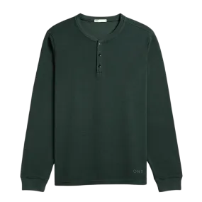 Court Waffle Henley - Dark Green