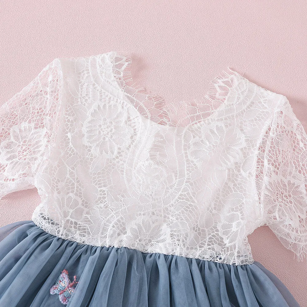 Enchanted Dress - Dusty /White Lace