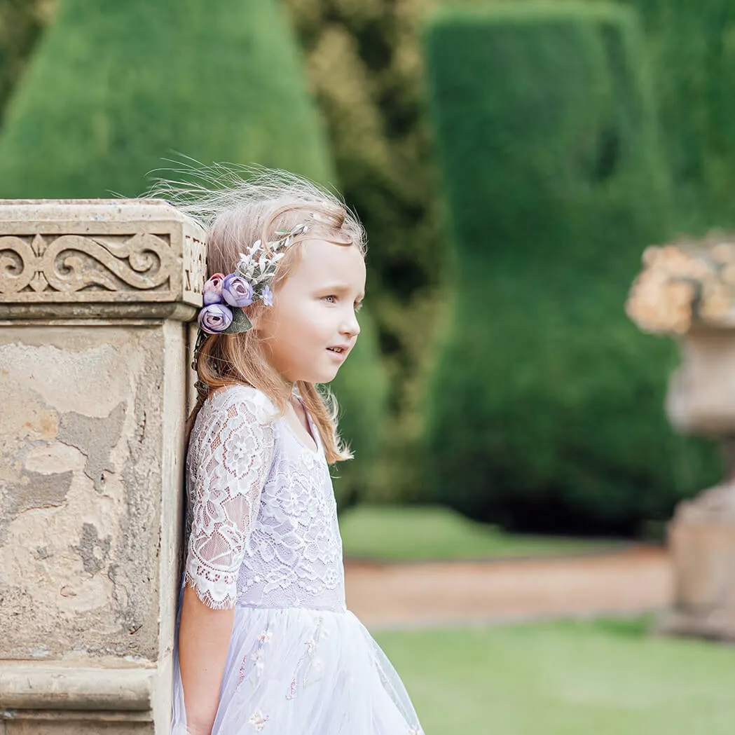 Enchanted Dress - Embroidered Lilac Lace