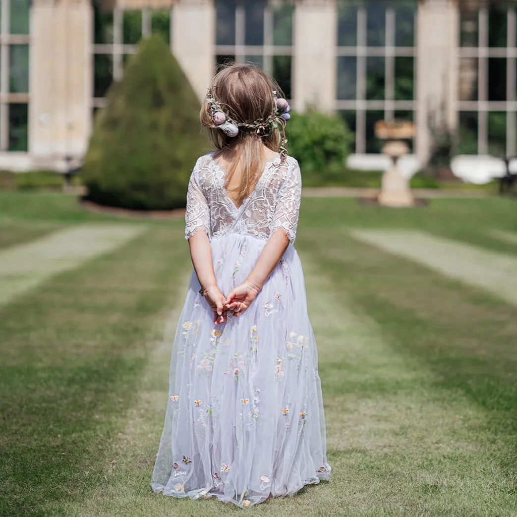 Enchanted Dress - Embroidered Lilac Lace