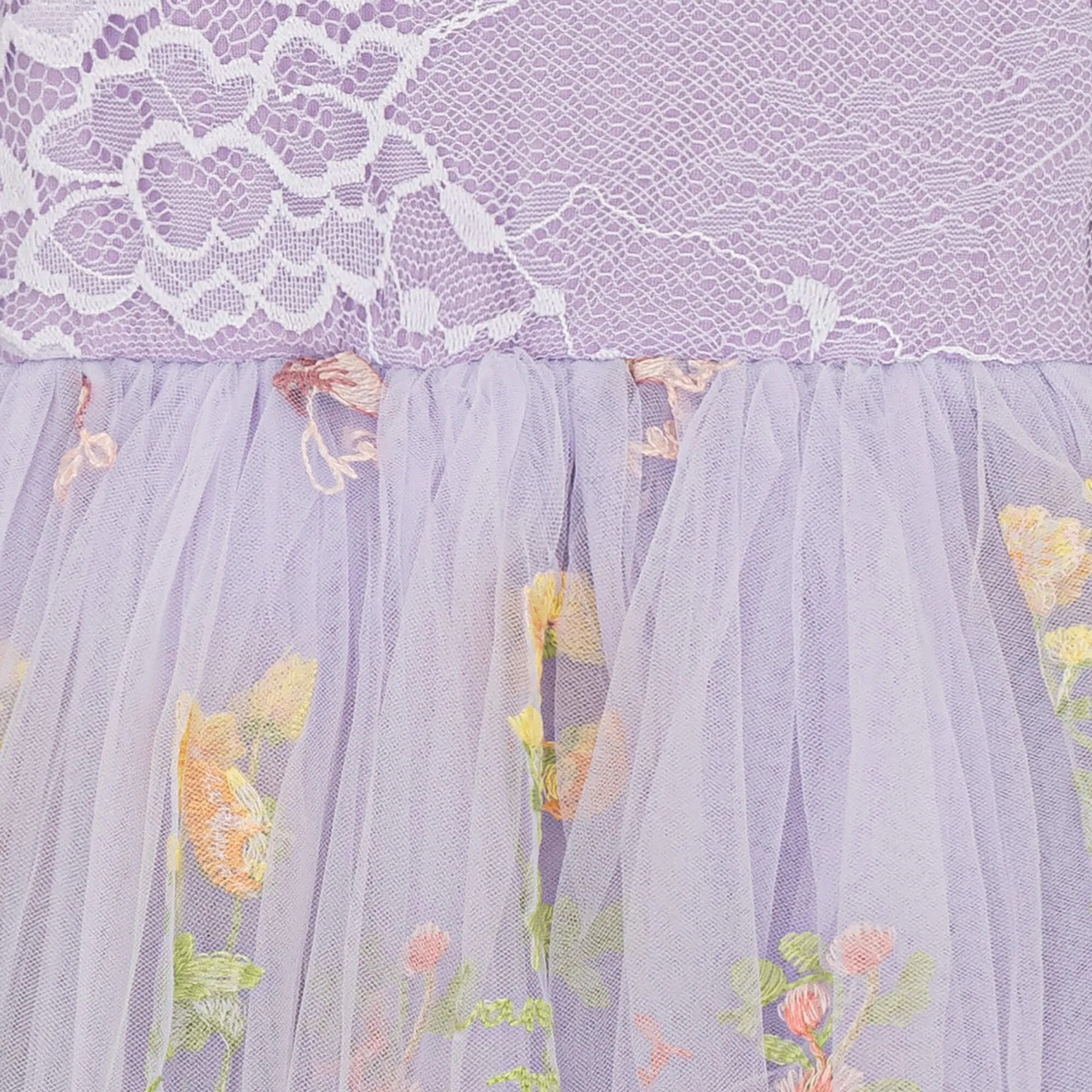 Enchanted Dress - Embroidered Lilac Lace