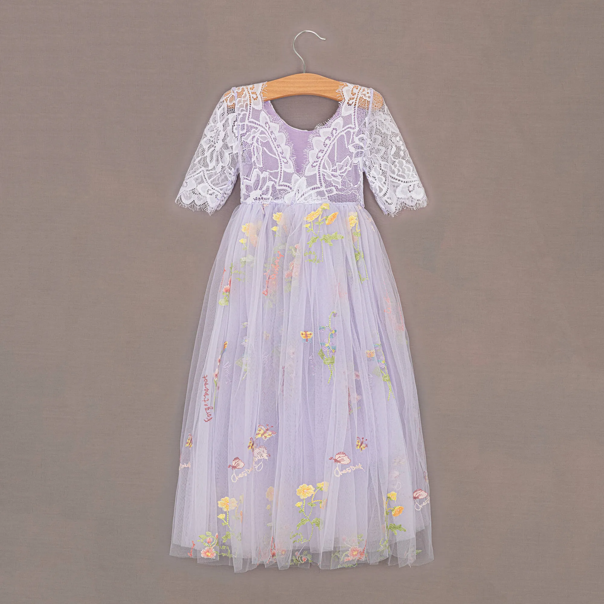 Enchanted Dress - Embroidered Lilac Lace