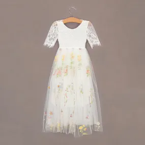 Enchanted Dress - Embroidered White Lace