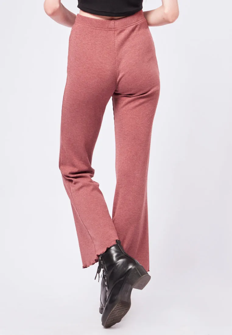 Flare Ribbed Long Pants