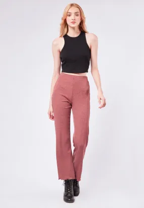 Flare Ribbed Long Pants