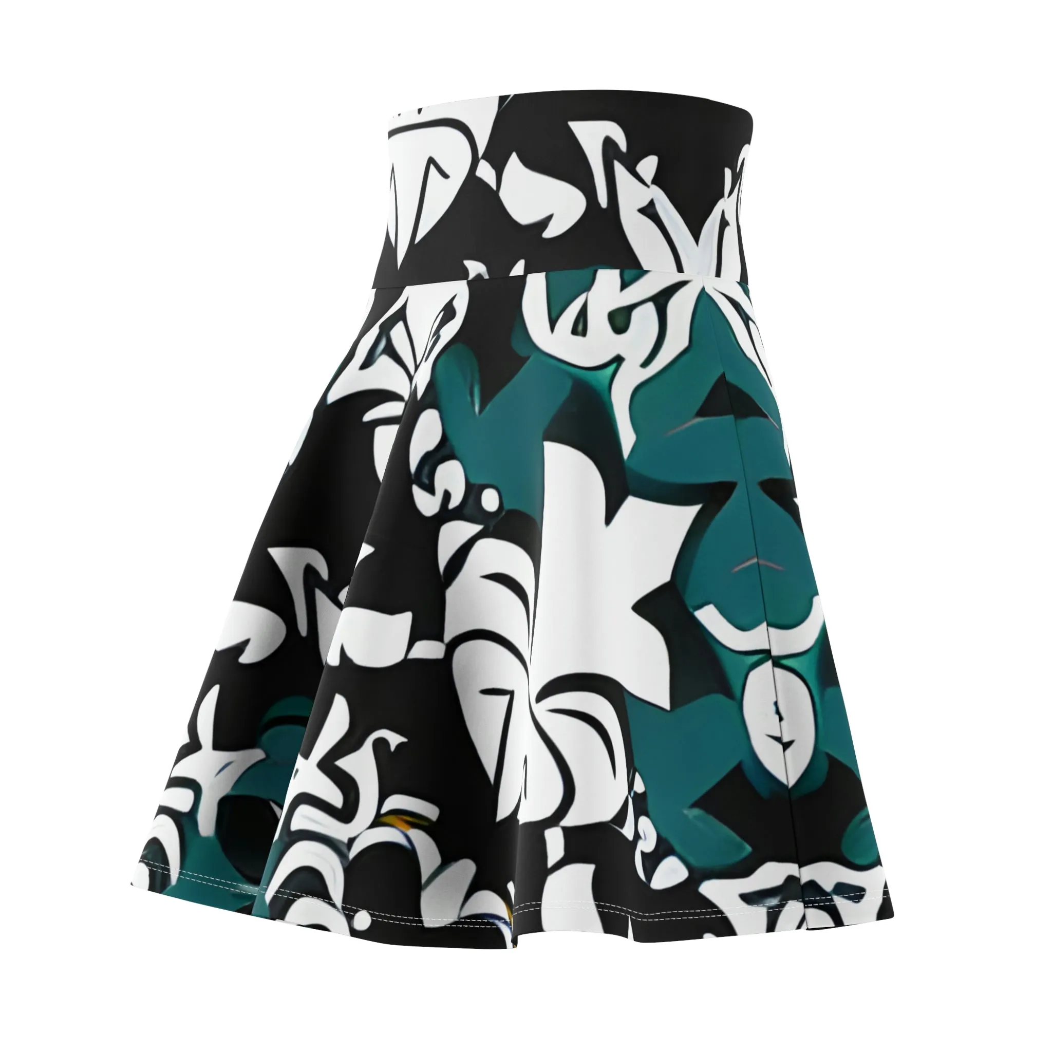 Floral Finesse: Shop the Chic Black and White Skater Skirt