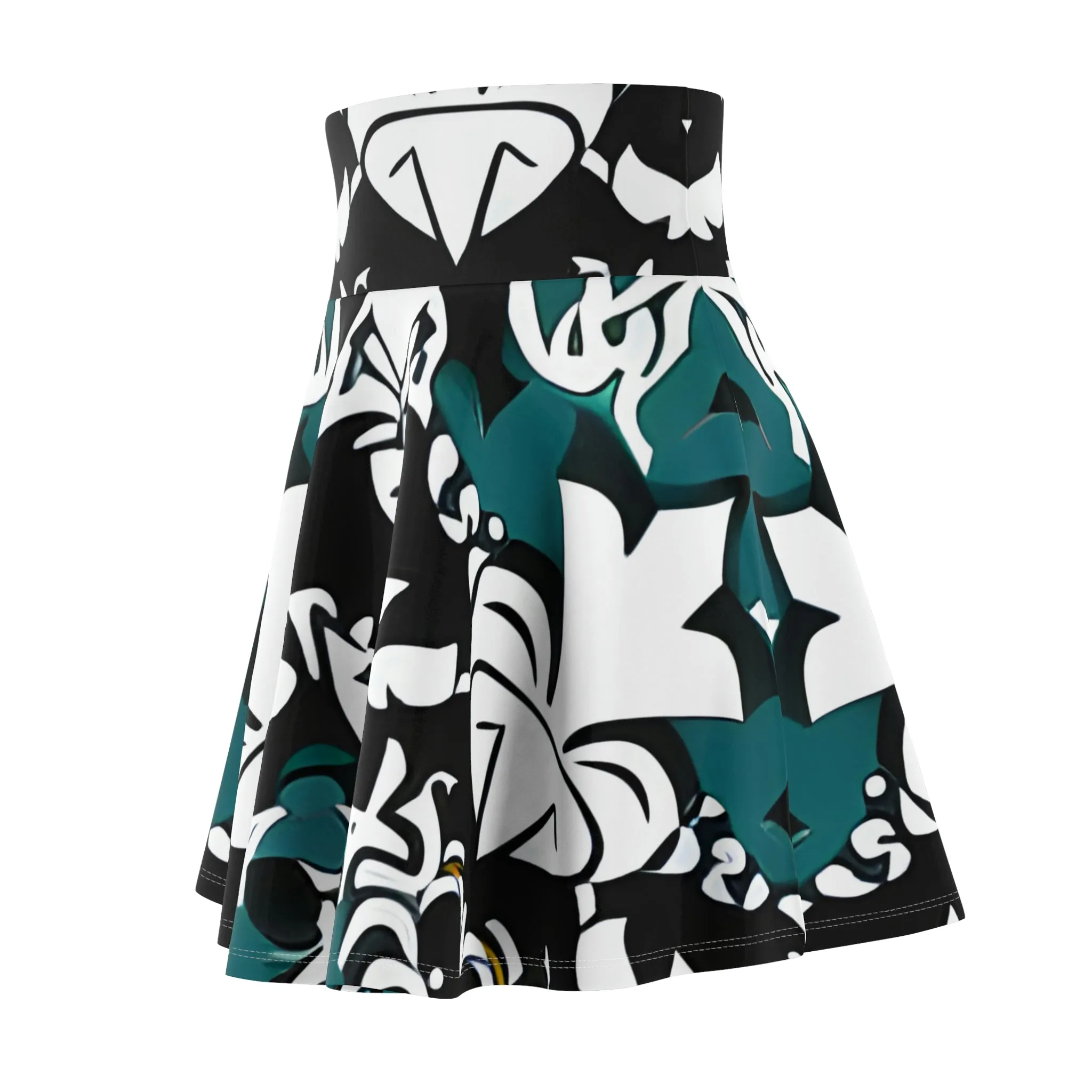 Floral Finesse: Shop the Chic Black and White Skater Skirt