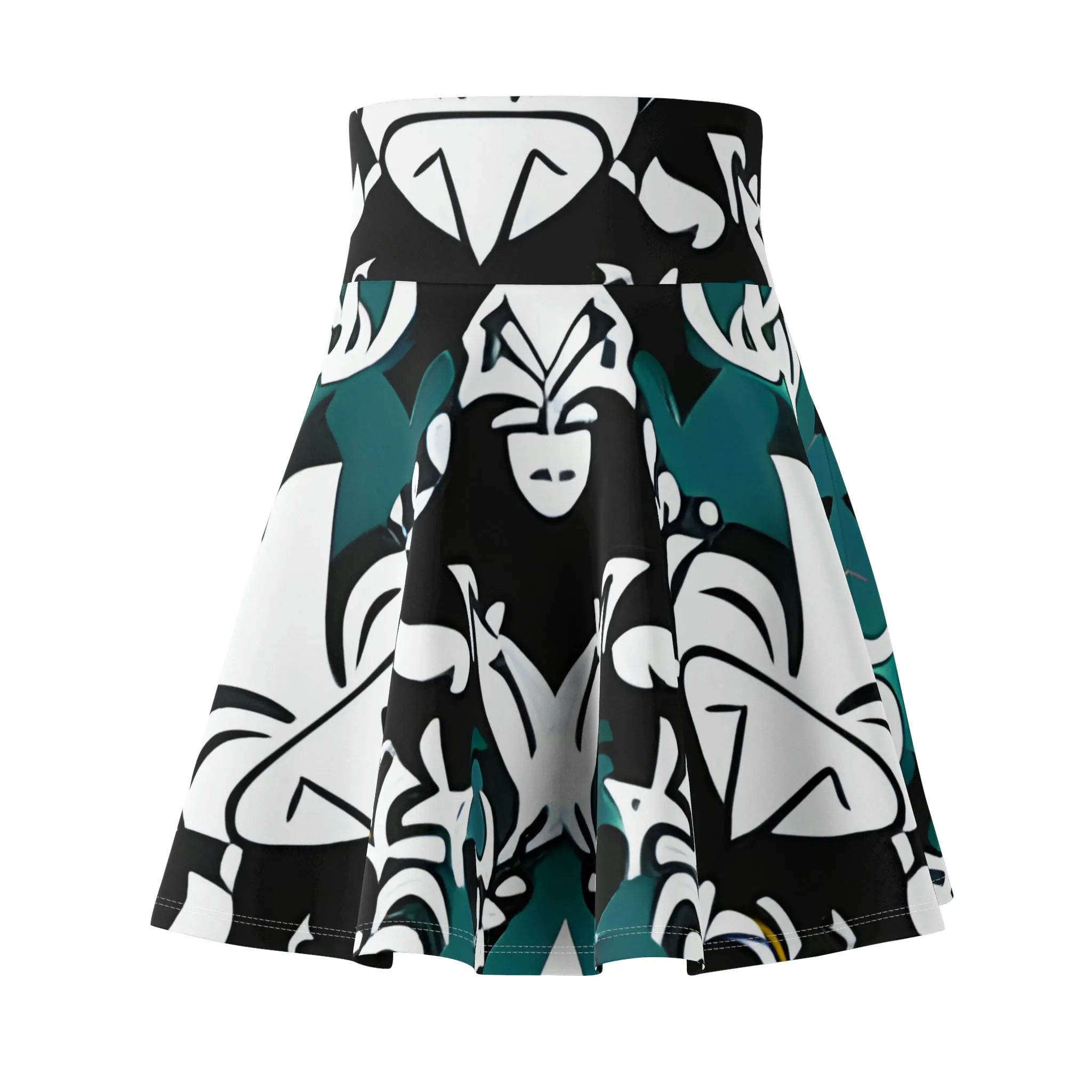 Floral Finesse: Shop the Chic Black and White Skater Skirt