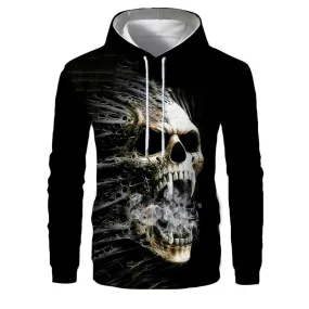 Halloween costumes Hoodies Casual Scary Halloween 2019 Slim Fit  Hooded Sweatshirt Skull Smoker