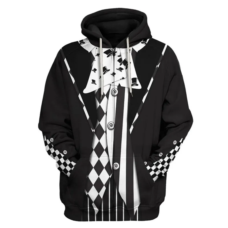 Halloween Hoodies Costumes Zip Up Hooded Sweatshirt Coat Jacket