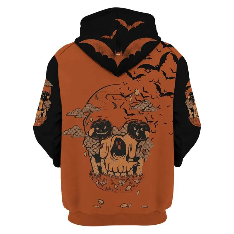 Halloween Hoodies Costumes Zip Up Hooded Sweatshirt Coat Jacket