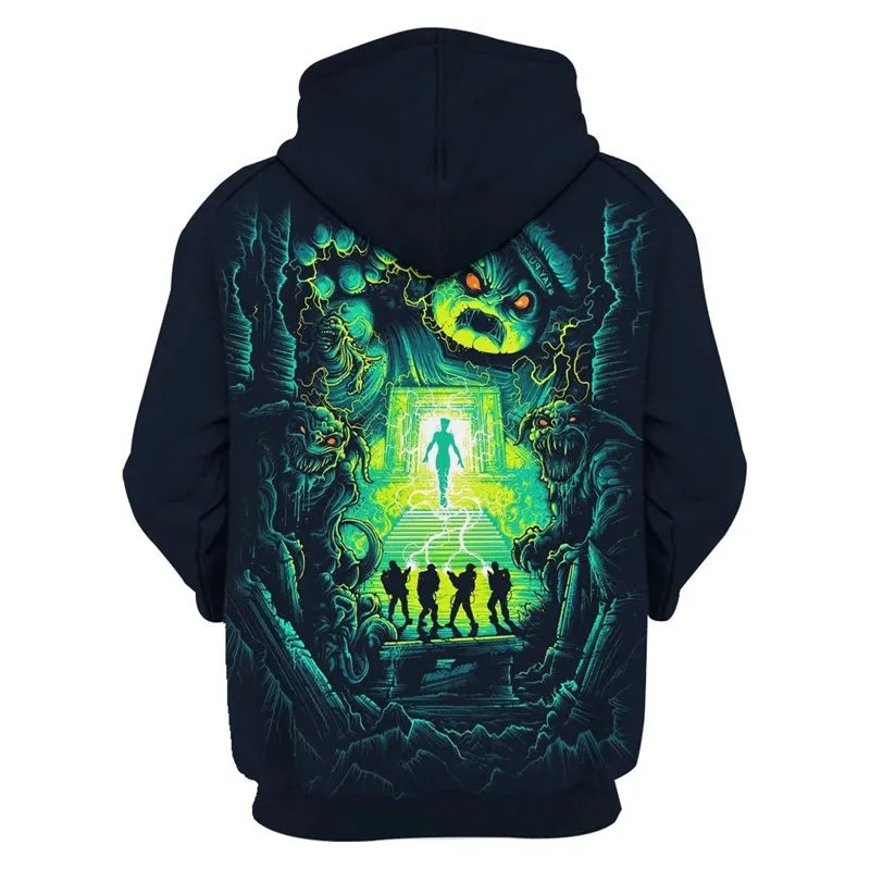 Halloween Hoodies Costumes Zip Up Hooded Sweatshirt Coat Jacket