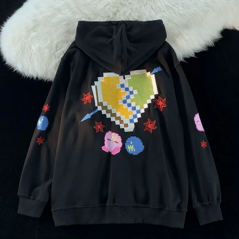 Harajuku Anime Zip Up Hoodies Women Hippie Japanese Y2k