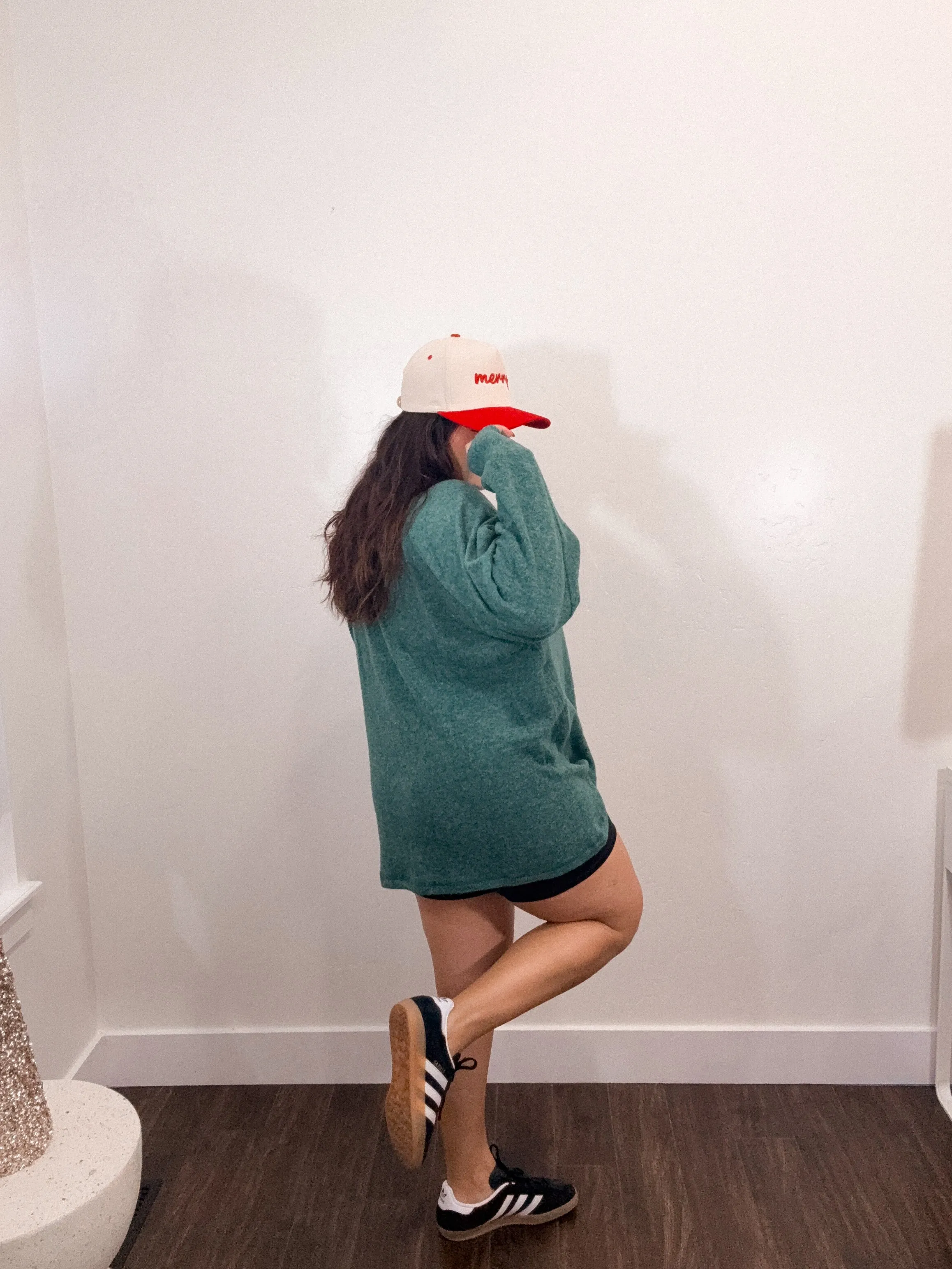 Henley extra soft Pullover Oversized Sweater *GREEN*