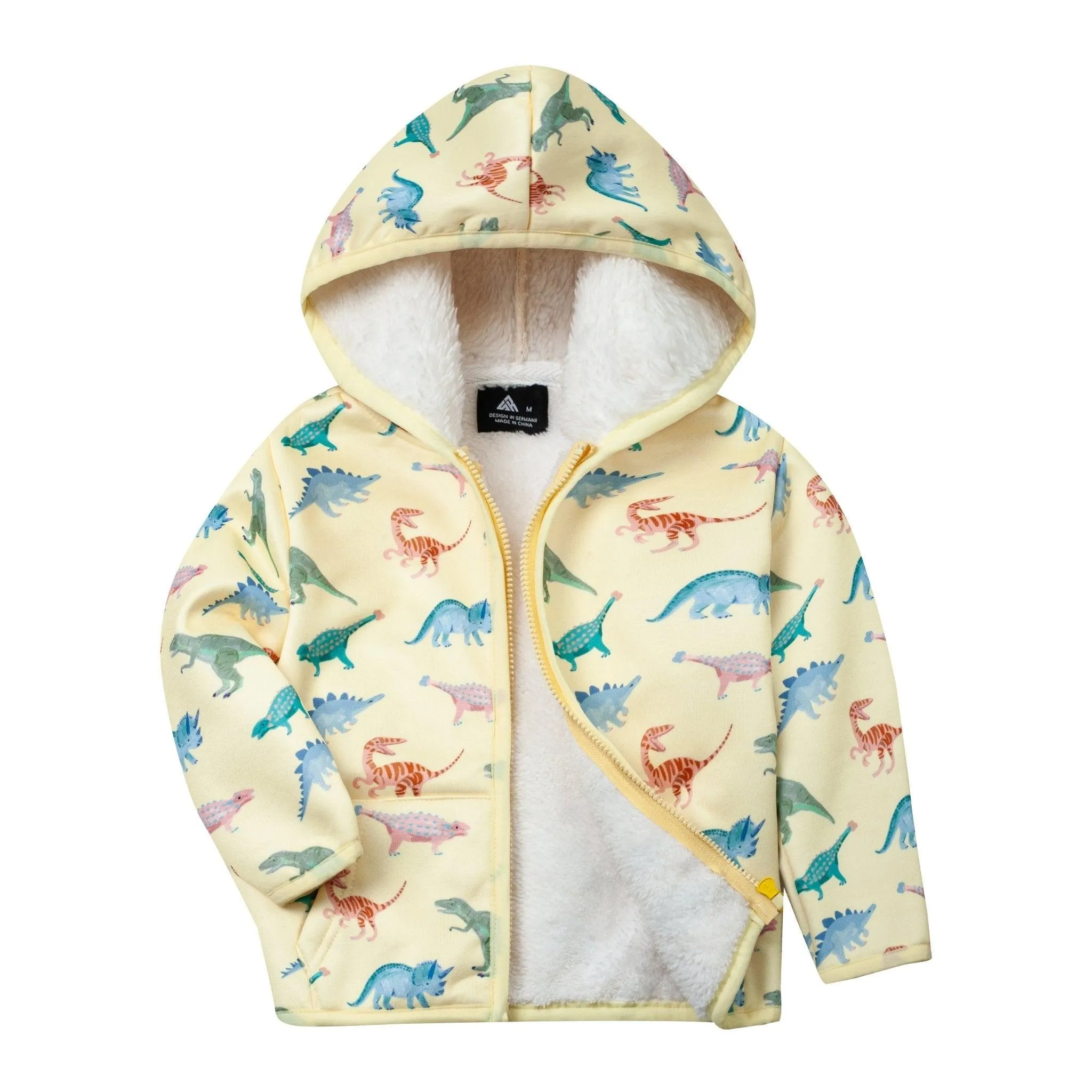 Kid's Zip Up Dinosaur Print Fleece Hoodie-ZPK006175