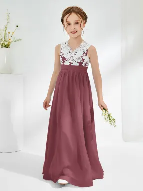 Lace Top Junior Bridesmaid Dresses Mulberry