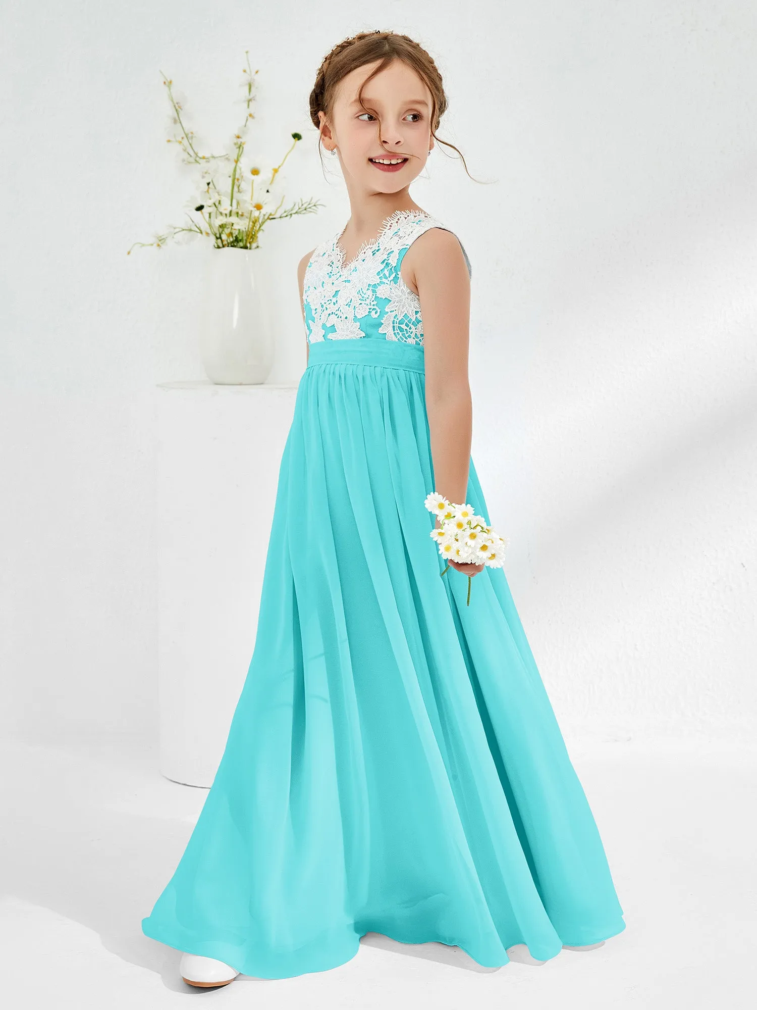 Lace Top Junior Bridesmaid Dresses Pool