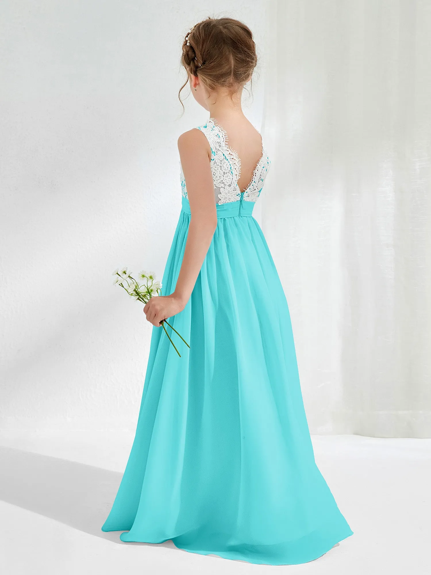 Lace Top Junior Bridesmaid Dresses Pool