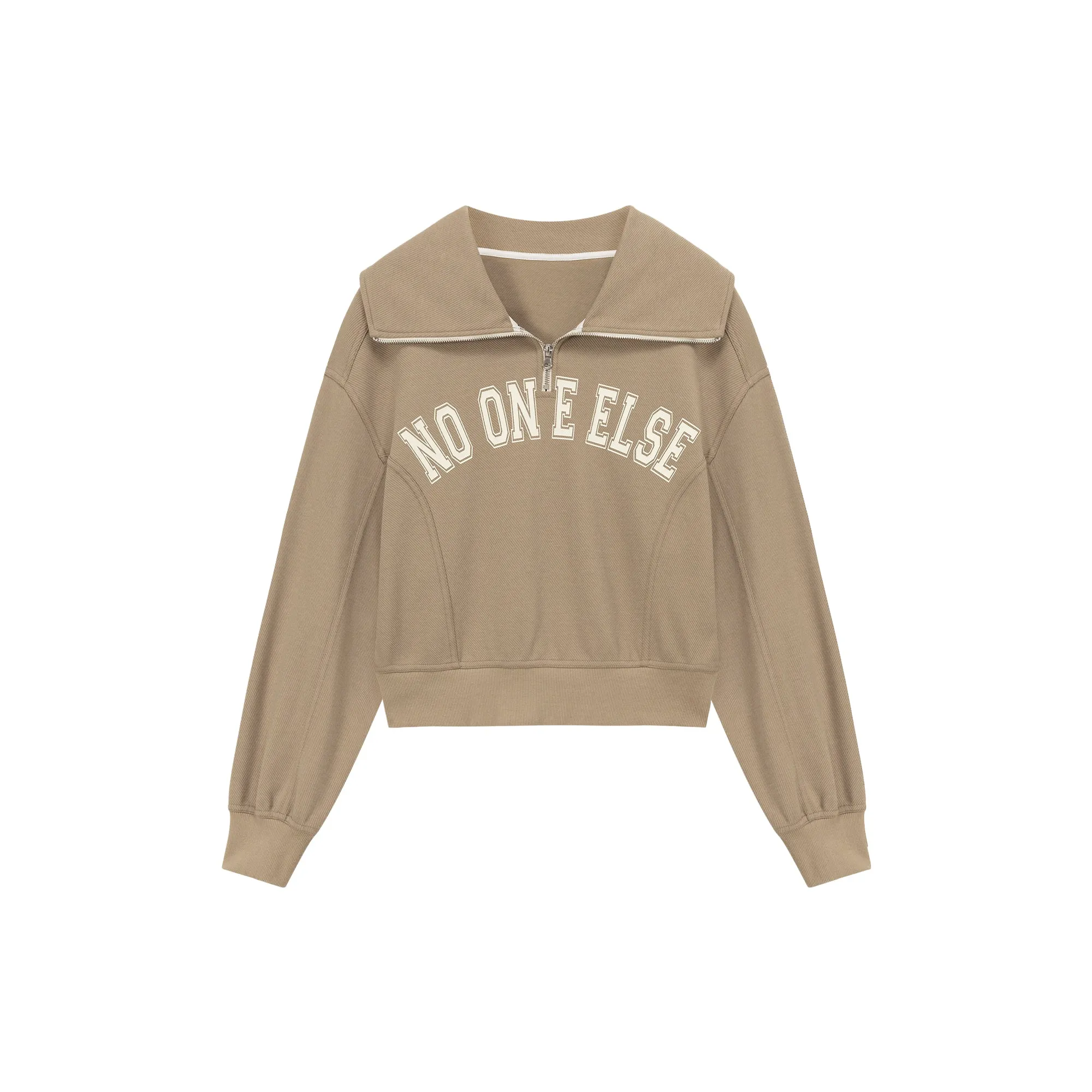 Logo Half Zip-Up High Neck Sweatshirt