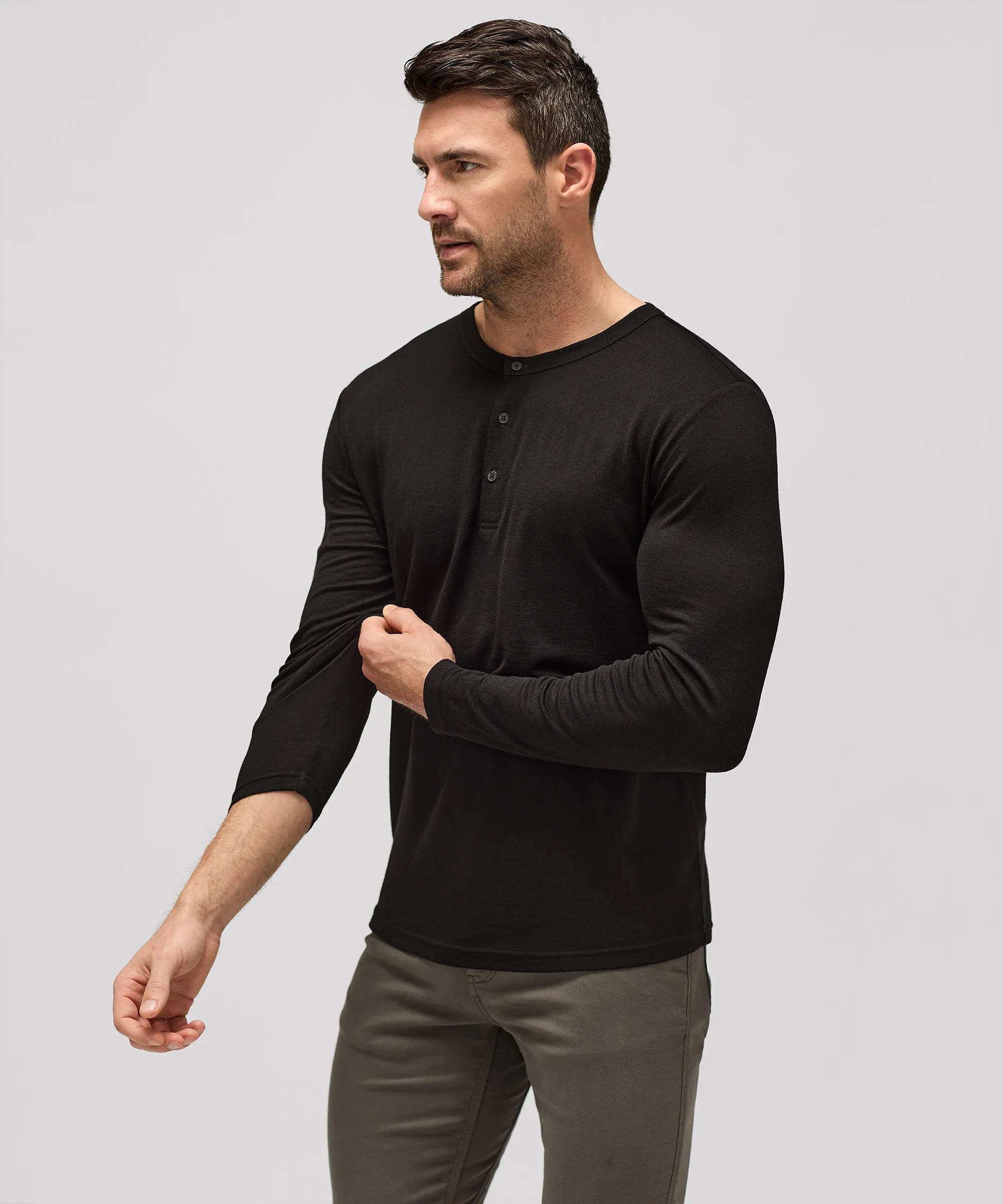 Men's Long Sleeve Merino Henley