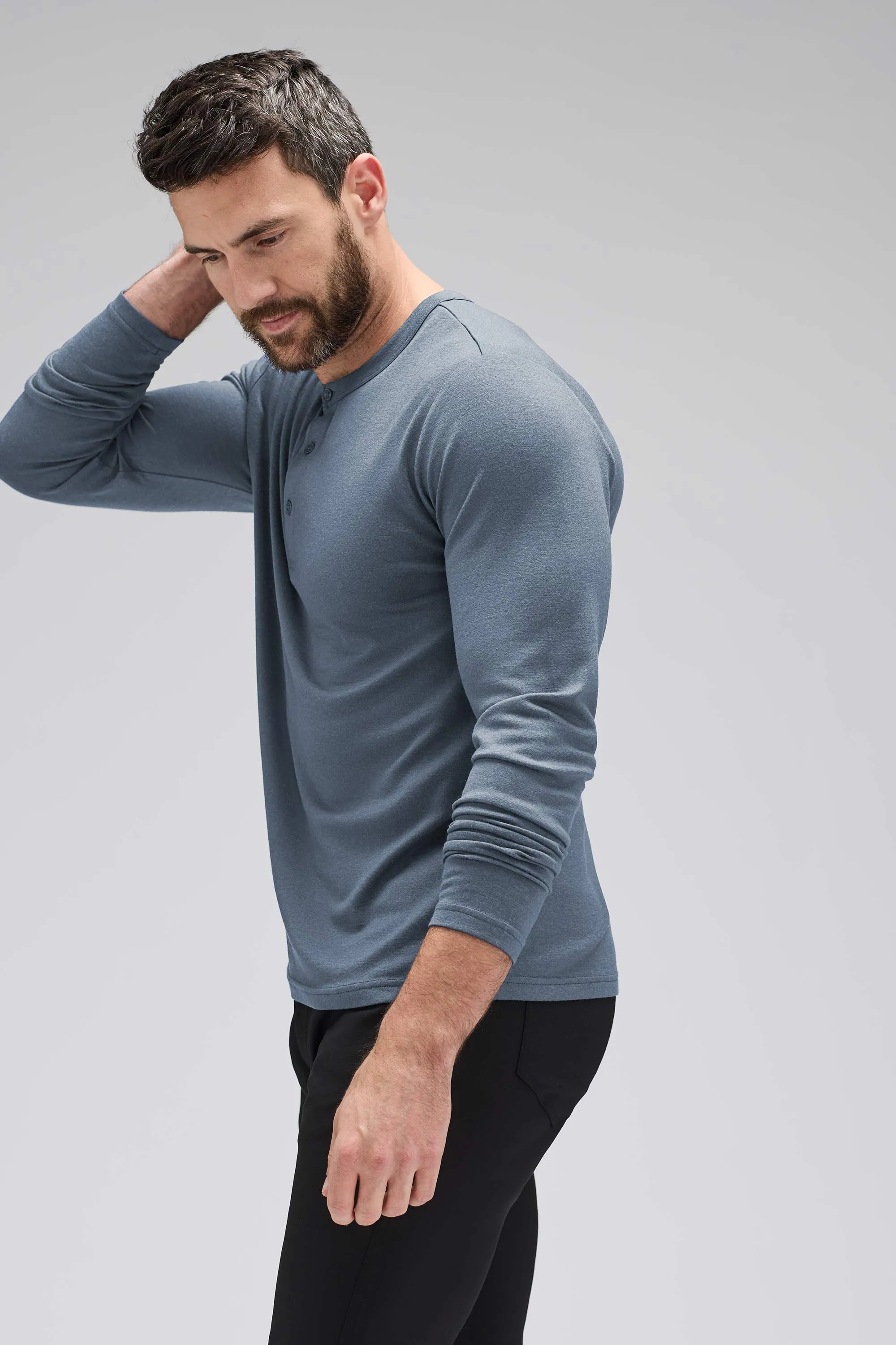 Men's Long Sleeve Merino Henley