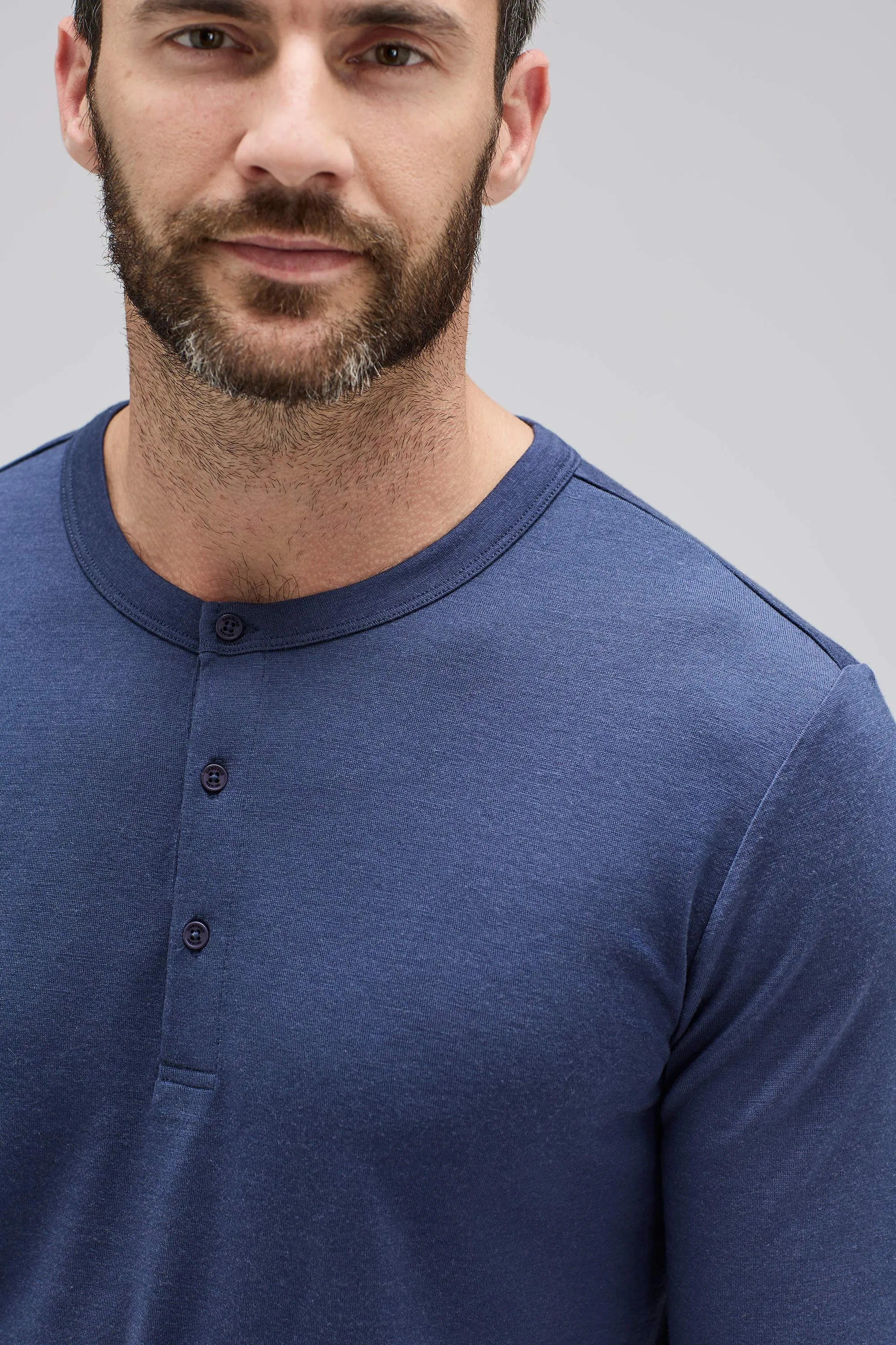 Men's Long Sleeve Merino Henley