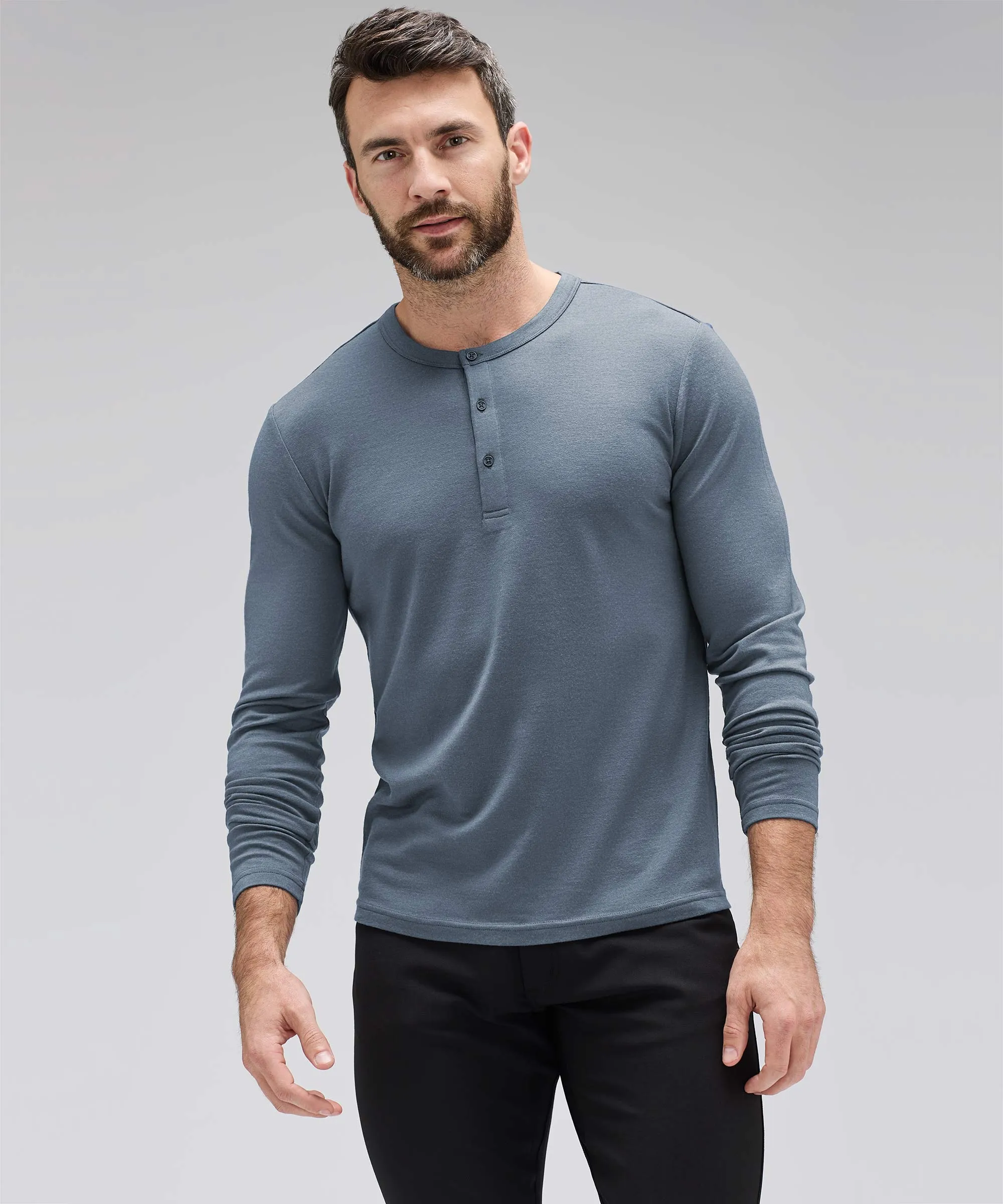 Men's Long Sleeve Merino Henley