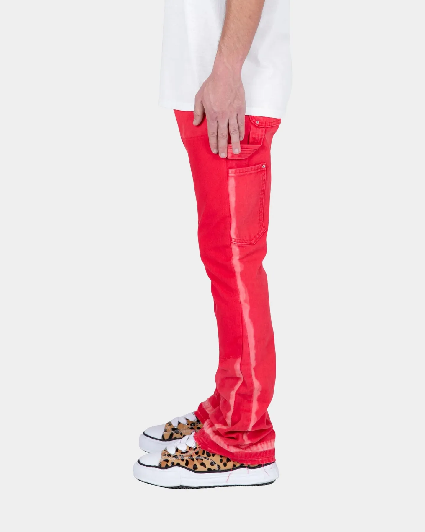 MNML B404 Flare Denim Pants Red