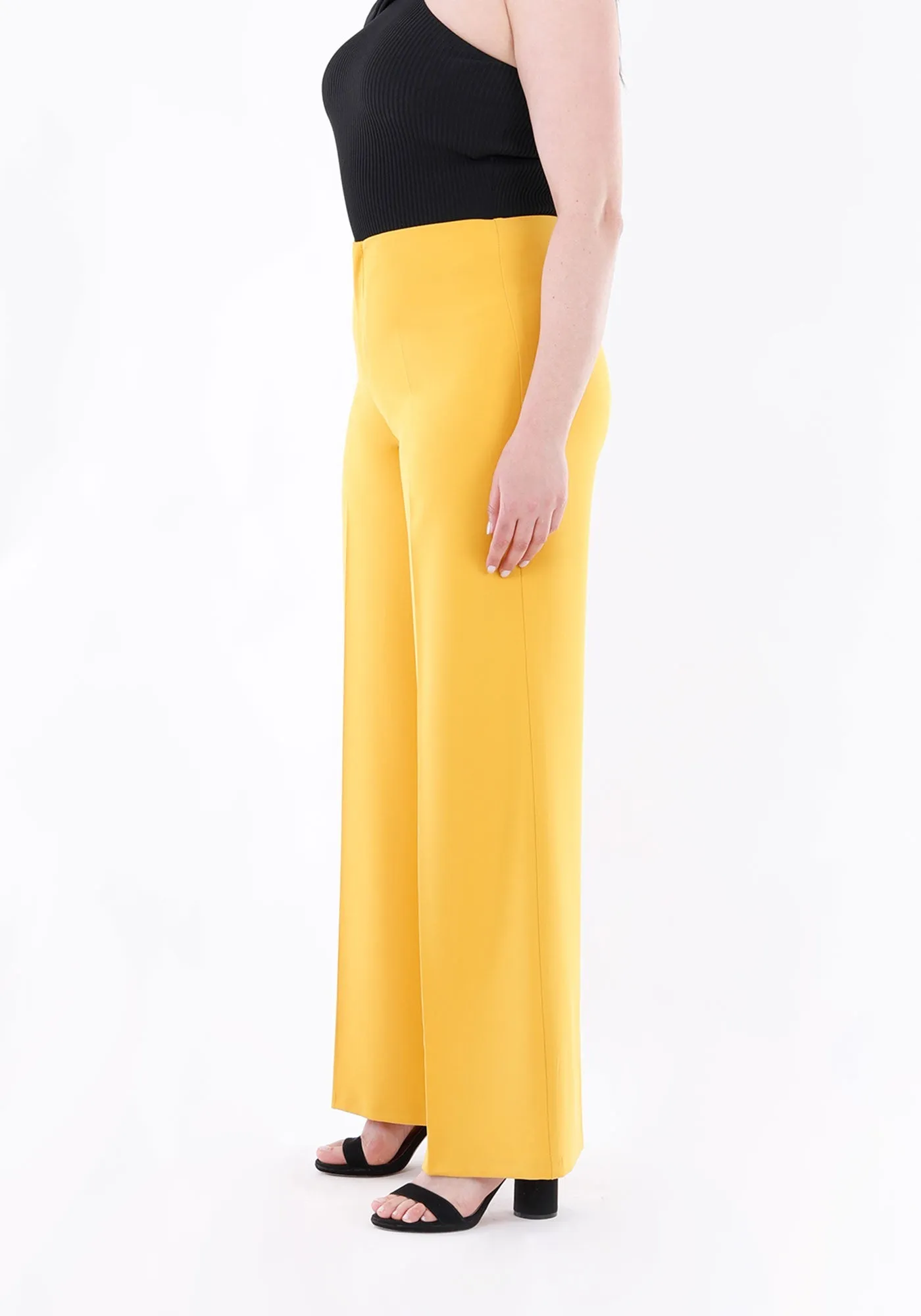 Mustard Wide Leg Pants - Regular & Plus Size Flare Trousers