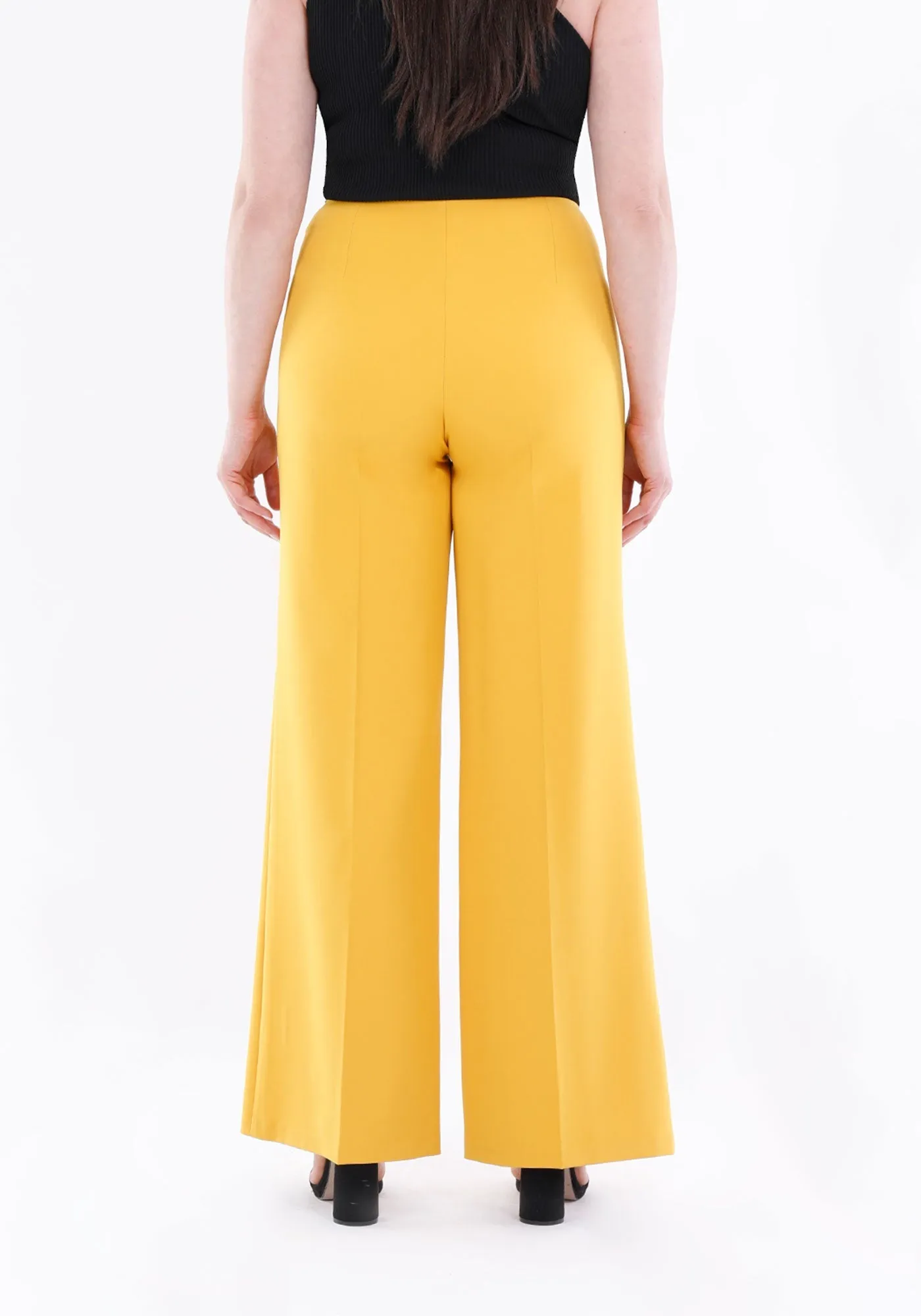 Mustard Wide Leg Pants - Regular & Plus Size Flare Trousers