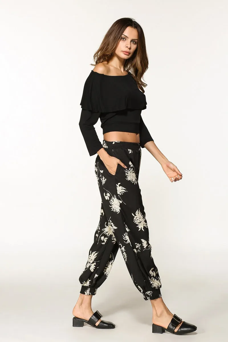 New casual print lantern pants