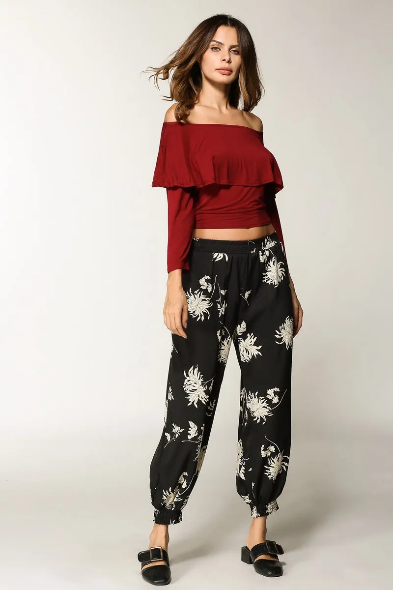 New casual print lantern pants