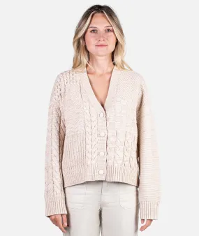 Quincy Patchwork Cardigan - Camel