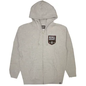 Rebel8 Death Squad Zip Up Hoodie Heather Grey