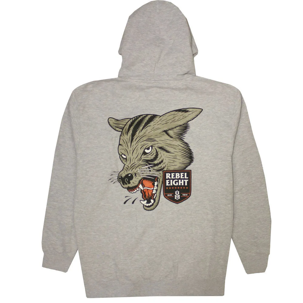 Rebel8 Death Squad Zip Up Hoodie Heather Grey