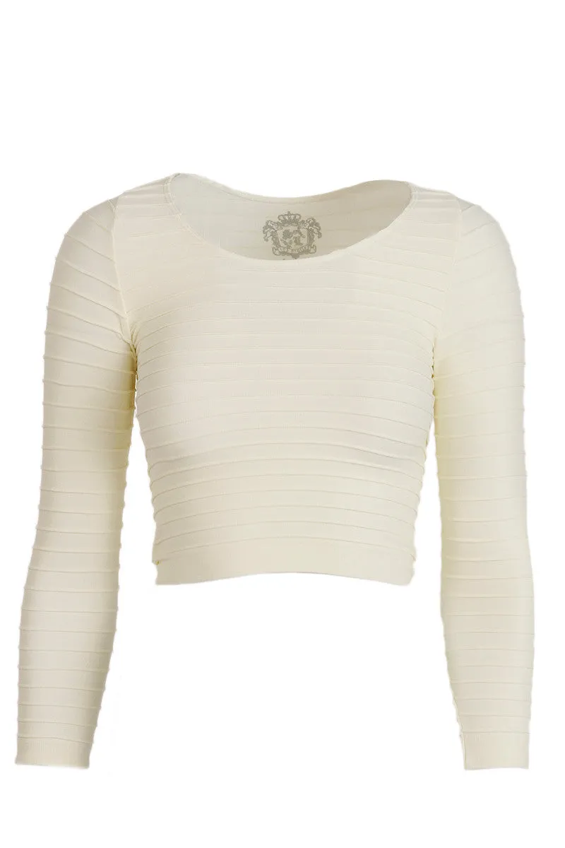 Seamless Ribbed 3/4 Sleeve Crop Top